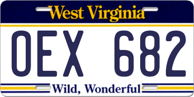WV license plate OEX682