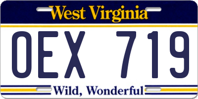 WV license plate OEX719