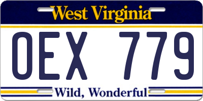 WV license plate OEX779