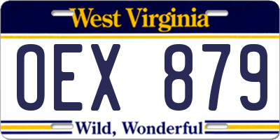 WV license plate OEX879