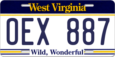 WV license plate OEX887
