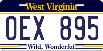 WV license plate OEX895