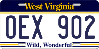 WV license plate OEX902