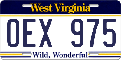 WV license plate OEX975