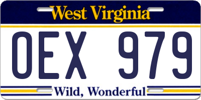 WV license plate OEX979