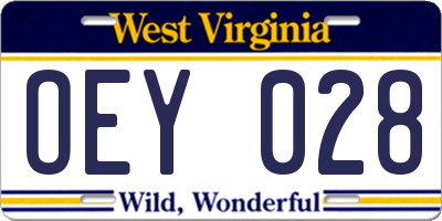 WV license plate OEY028