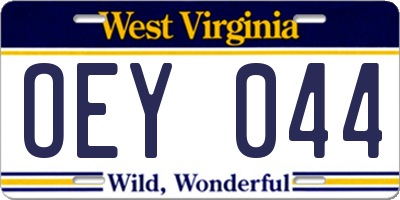 WV license plate OEY044