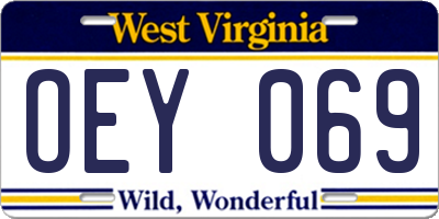 WV license plate OEY069