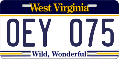 WV license plate OEY075