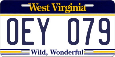 WV license plate OEY079