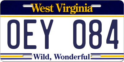 WV license plate OEY084