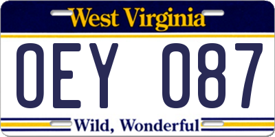 WV license plate OEY087