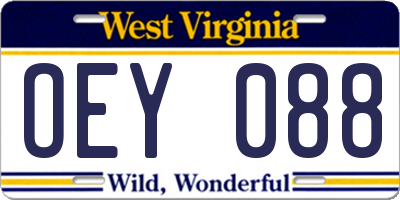 WV license plate OEY088