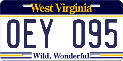 WV license plate OEY095