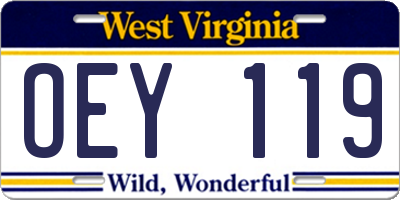 WV license plate OEY119