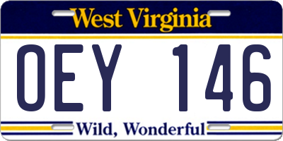 WV license plate OEY146