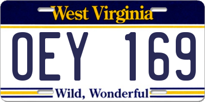 WV license plate OEY169