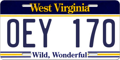 WV license plate OEY170