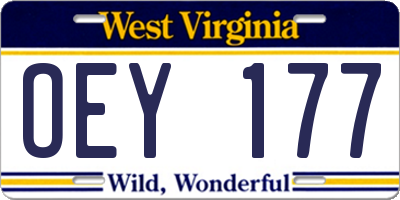 WV license plate OEY177