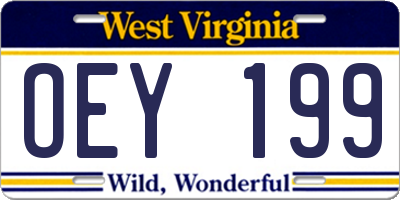 WV license plate OEY199