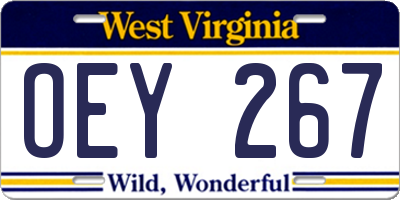 WV license plate OEY267