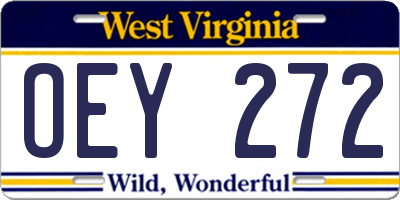 WV license plate OEY272