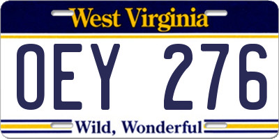 WV license plate OEY276