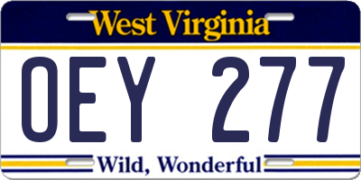 WV license plate OEY277
