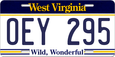 WV license plate OEY295