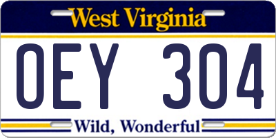 WV license plate OEY304