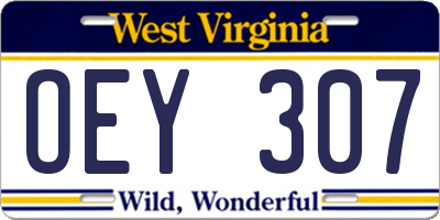WV license plate OEY307