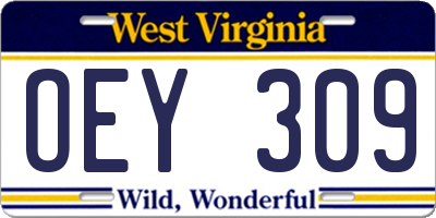 WV license plate OEY309