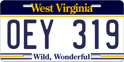 WV license plate OEY319
