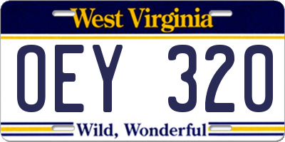 WV license plate OEY320