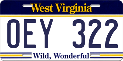 WV license plate OEY322