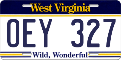 WV license plate OEY327