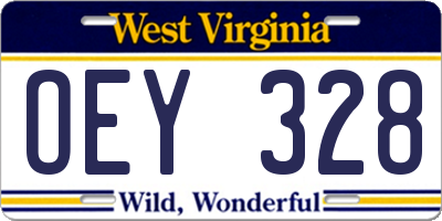 WV license plate OEY328