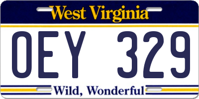 WV license plate OEY329