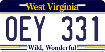 WV license plate OEY331