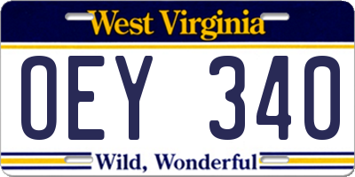 WV license plate OEY340