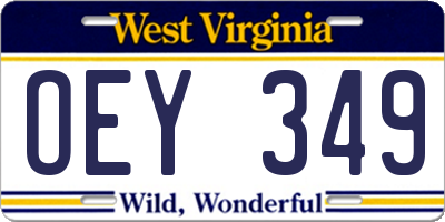 WV license plate OEY349