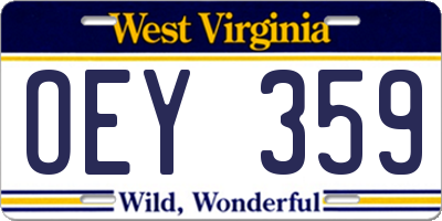 WV license plate OEY359