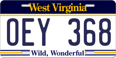 WV license plate OEY368