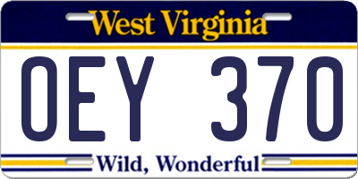 WV license plate OEY370