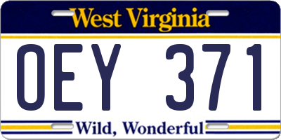 WV license plate OEY371