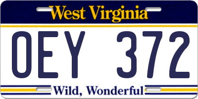 WV license plate OEY372