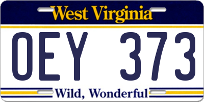 WV license plate OEY373