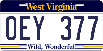 WV license plate OEY377