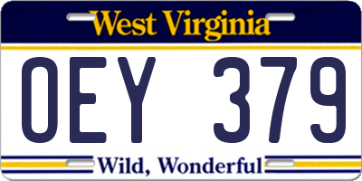 WV license plate OEY379