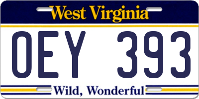 WV license plate OEY393